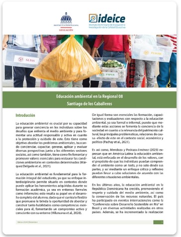 Educación ambiental en la Regional 08 Santiago de los Caballeros