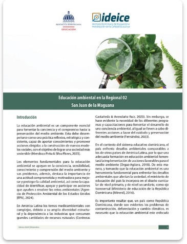 Educación ambiental en la Regional 02 San Juan de la Maguana